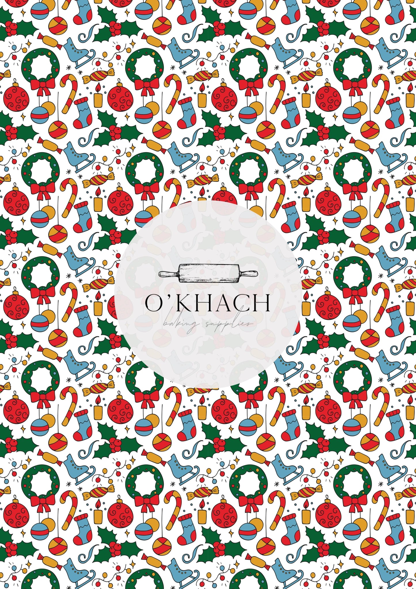 Christmas Details Pattern No.81 - Edible Image – A4 Cake Topper & Cupcake Decoration