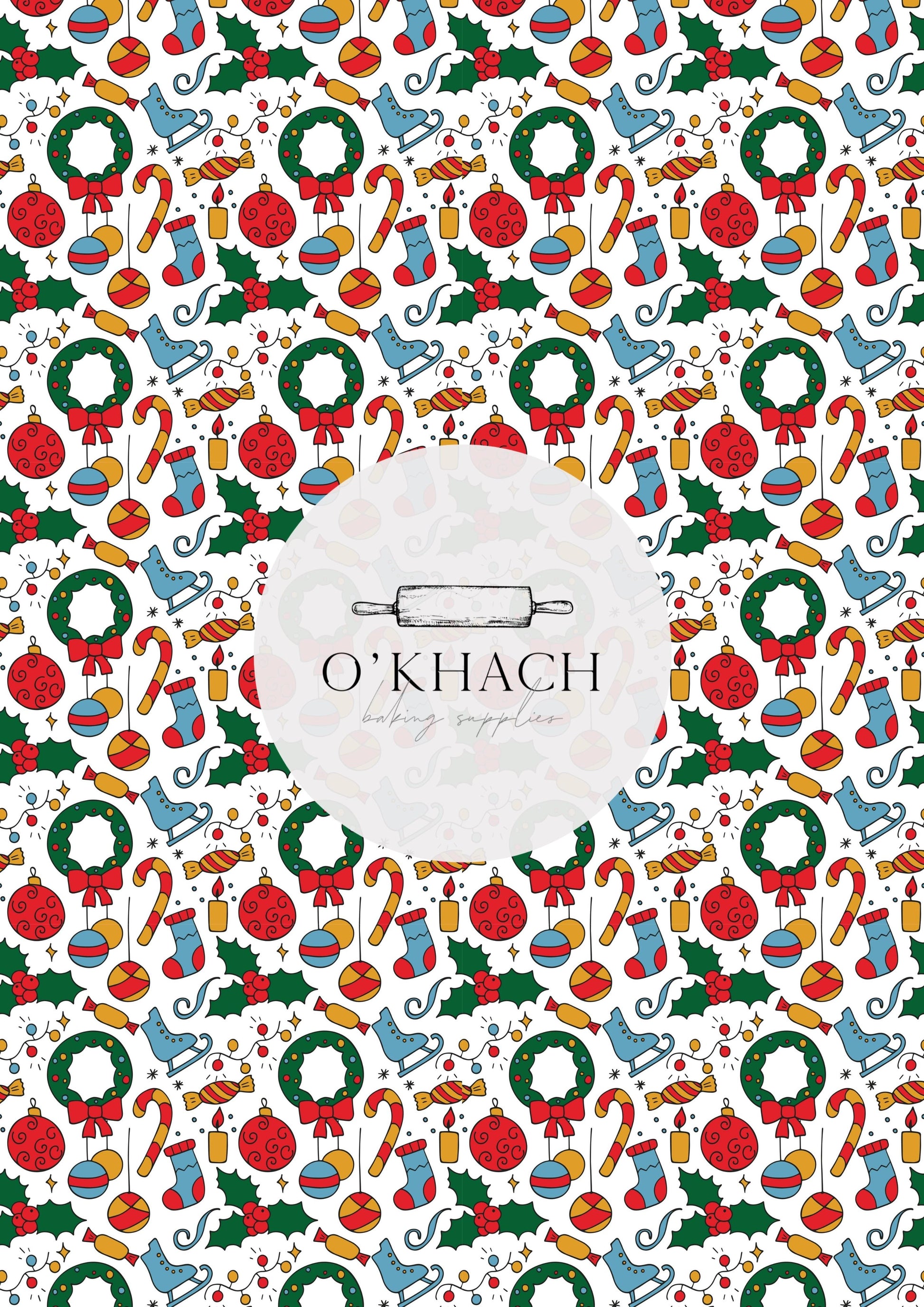 Christmas Details Pattern No.81 - Edible Image – A4 Cake Topper & Cupcake Decoration