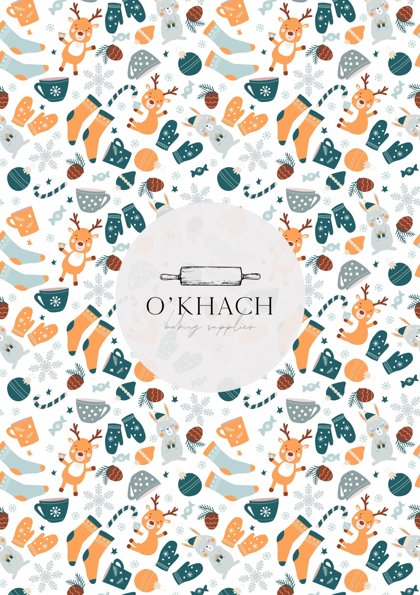 Christmas Details Pattern No.83 - Edible Image – A4 Cake Topper & Cupcake Decoration