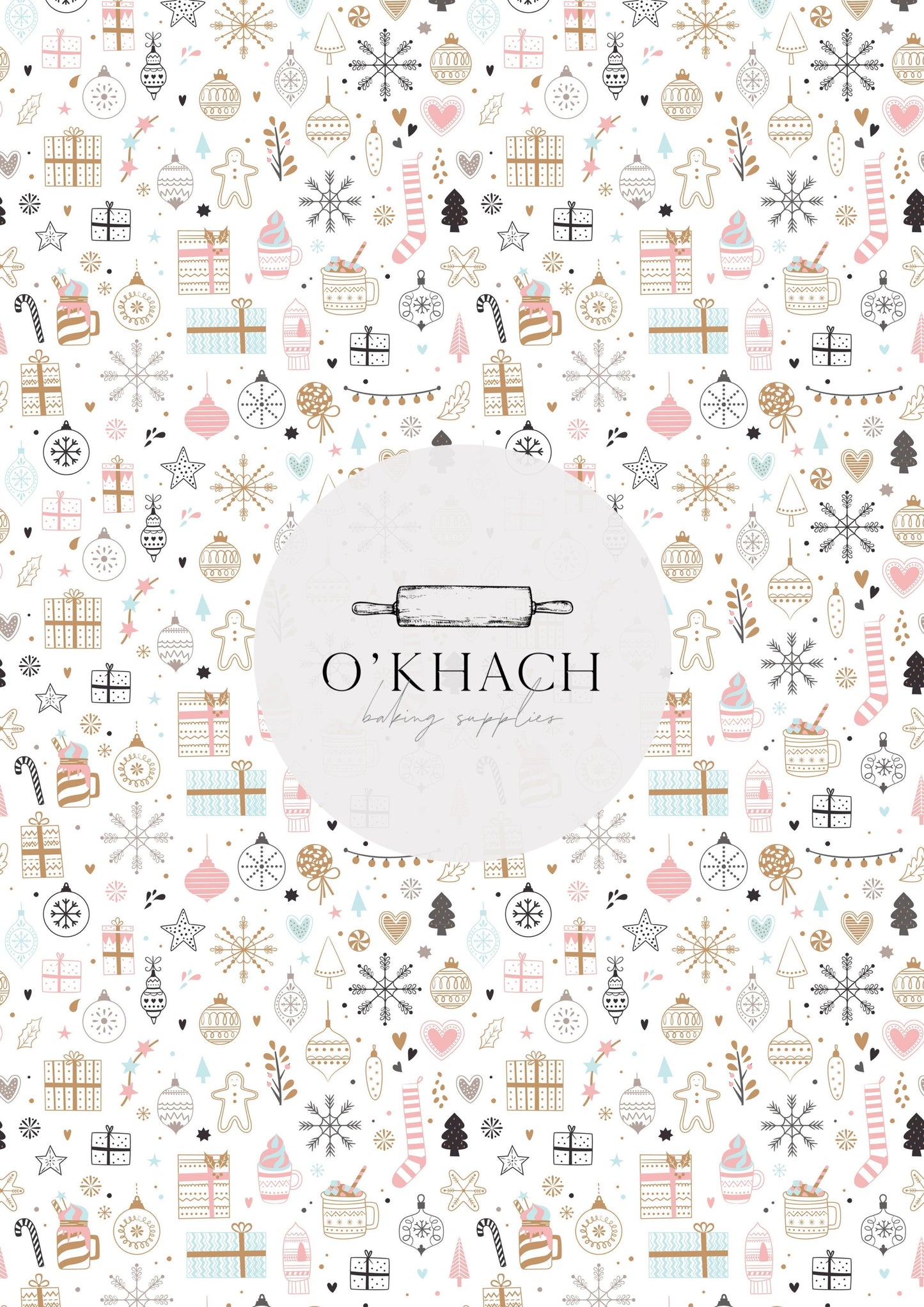 Christmas Details Pattern No.85 - Edible Image – A4 Cake Topper & Cupcake Decoration