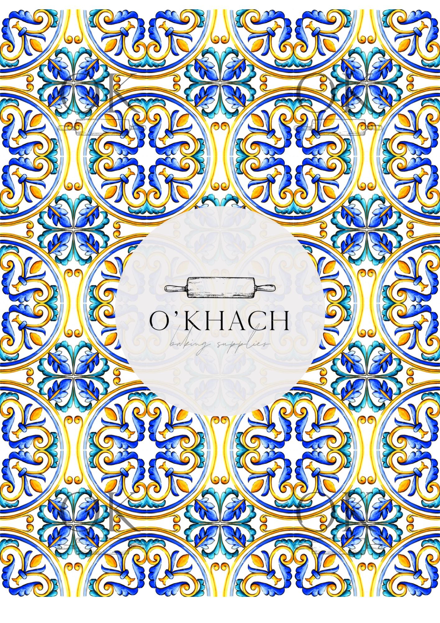 Positano & Lemon Details Pattern No.10 - Edible Image – A4 Cake Topper & Cupcake Decoration