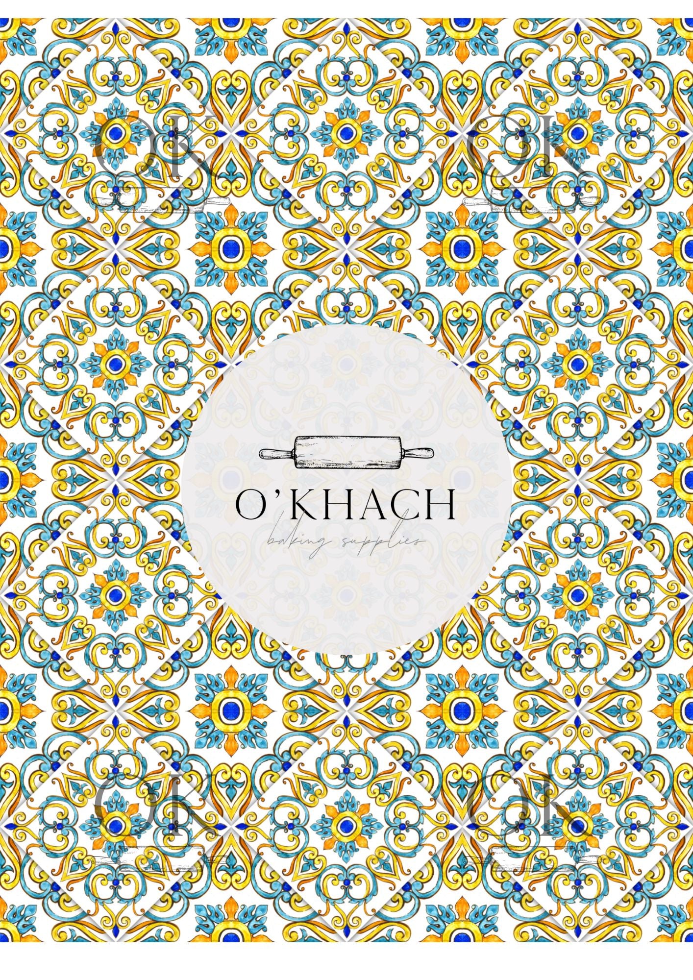 Positano & Lemon Details Pattern No.13 - Edible Image – A4 Cake Topper & Cupcake Decoration