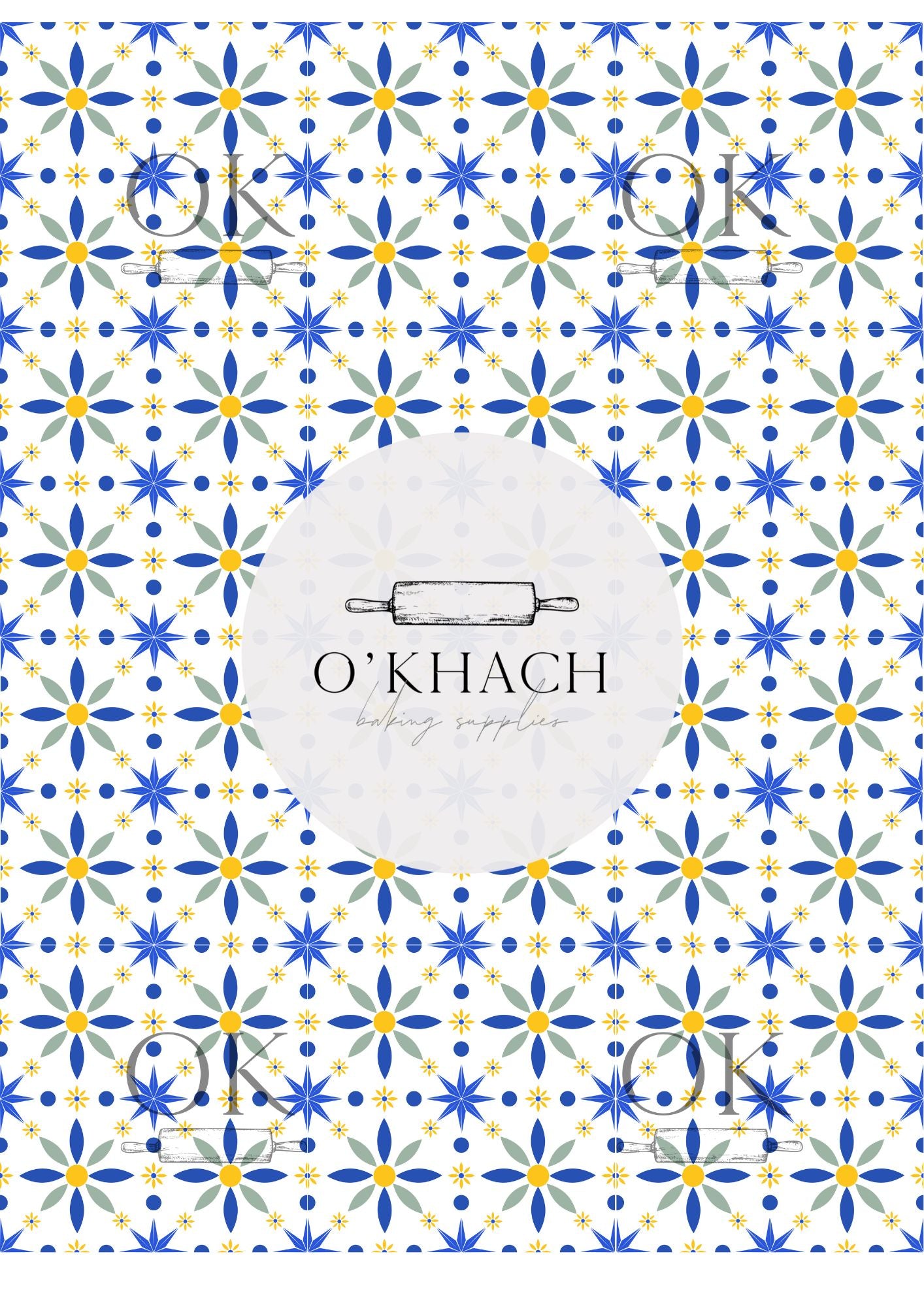 Positano & Lemon Details Pattern No.3 - Edible Image – A4 Cake Topper & Cupcake Decoration