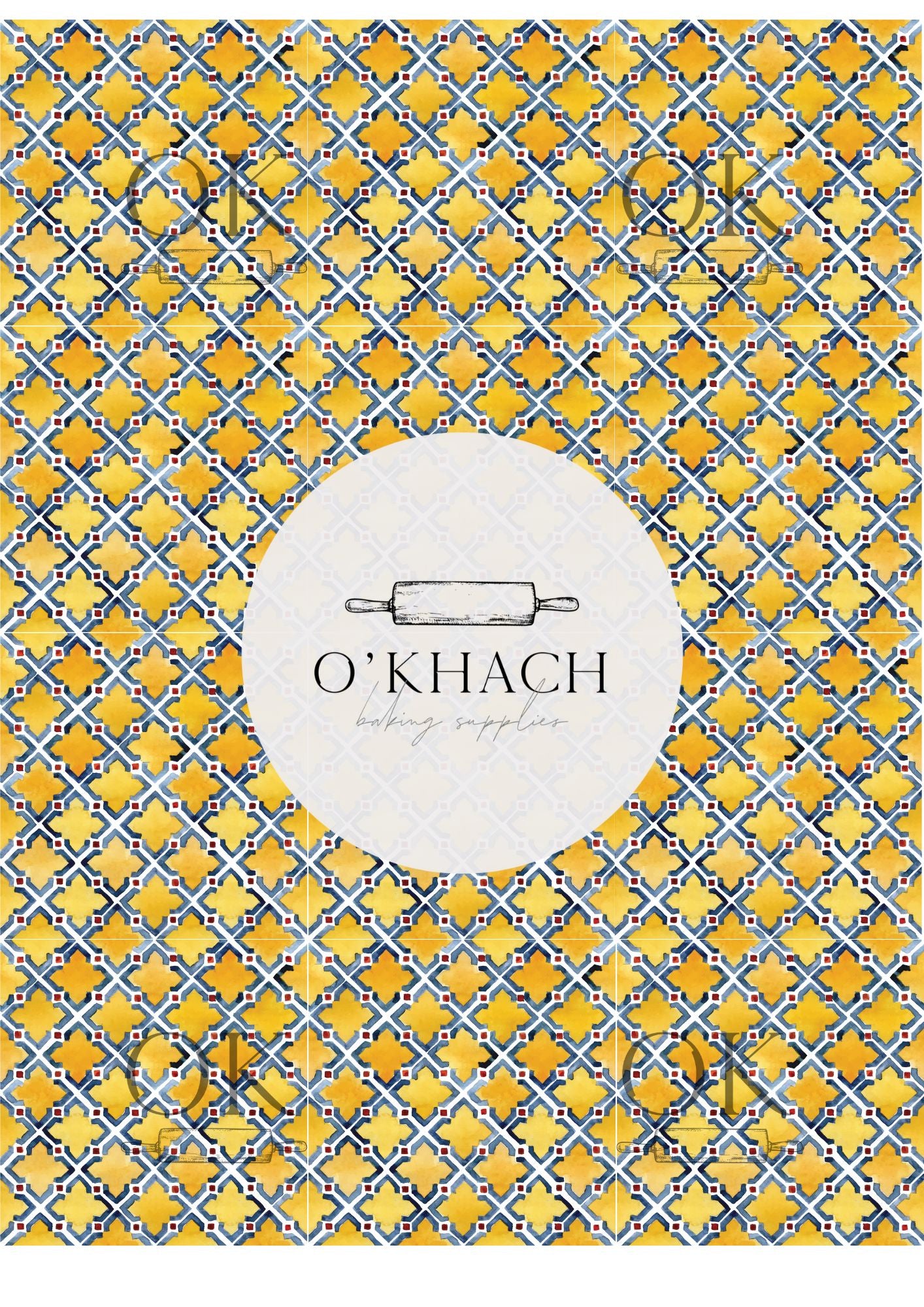 Positano & Lemon Details Pattern No.4 - Edible Image – A4 Cake Topper & Cupcake Decoration