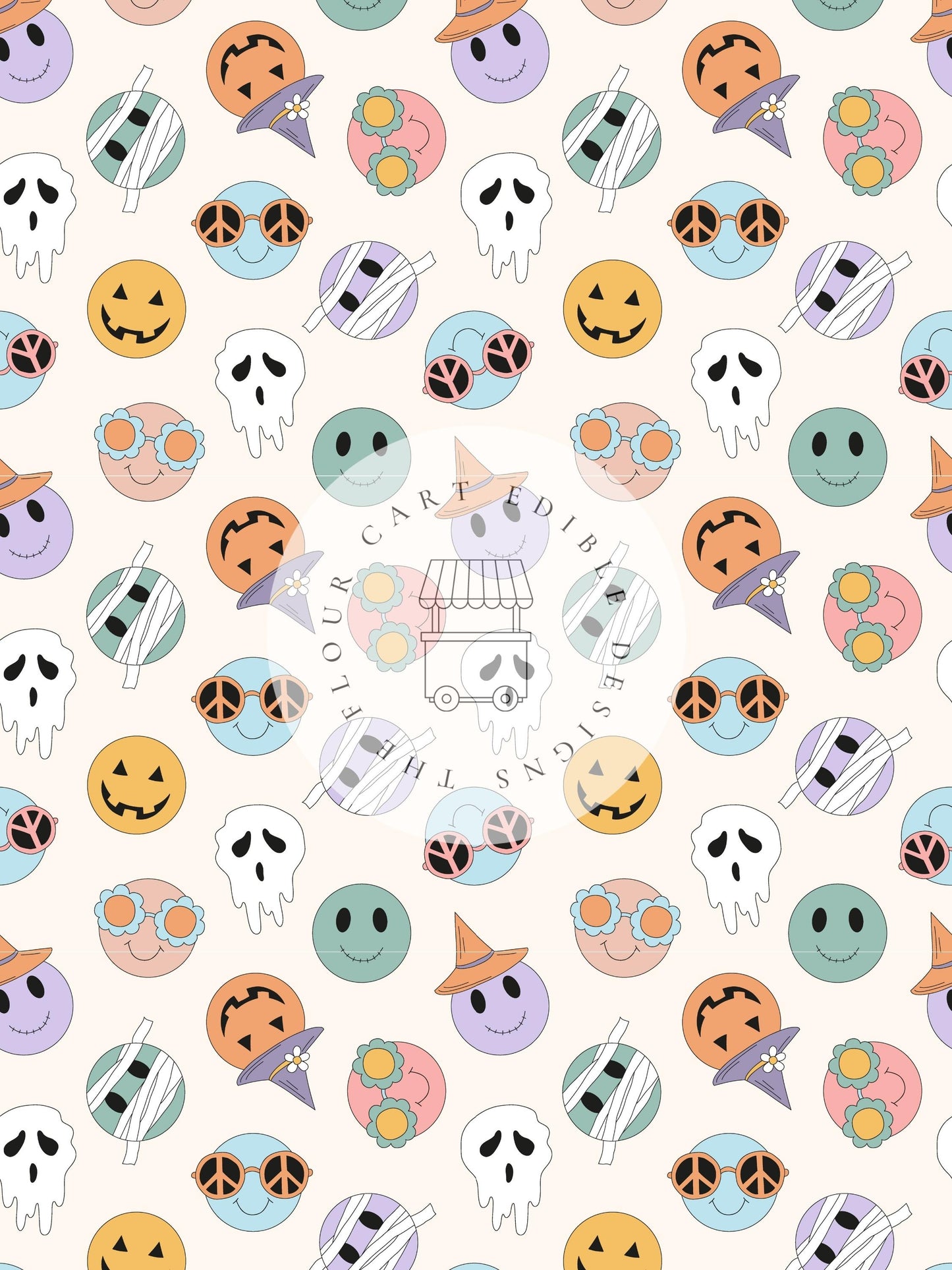 Boho Smiley Halloween - Edible Image - Premium from O'Khach Baking Supplies - Just $16.99! Shop now at O'Khach Baking Supplies