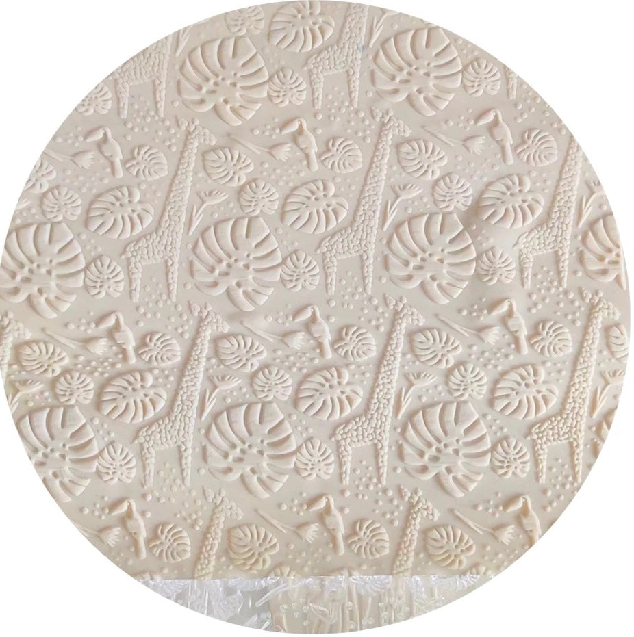 Rainforest Pattern - Acrylic Embossing Rolling Pin – Fondant, Cookie & Clay Texture Roller