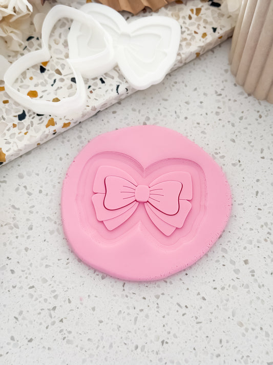 Double Bow (Wiggle Theme) Stamp & Cutter - Perfect for Fondant & Sugar Cookies