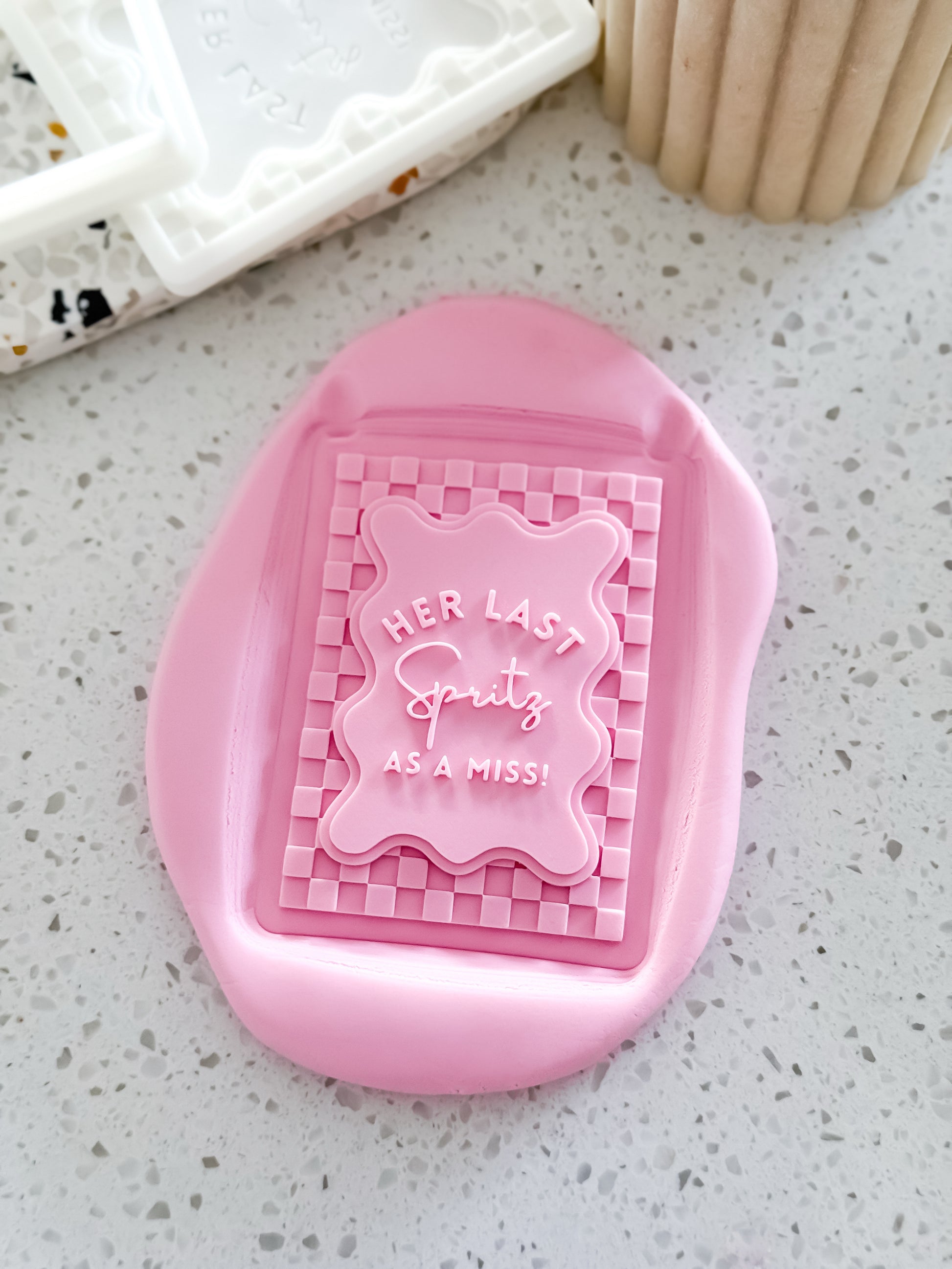 Her Last Spritz As A Miss Stamp & Cutter - Perfect for Fondant & Sugar Cookies