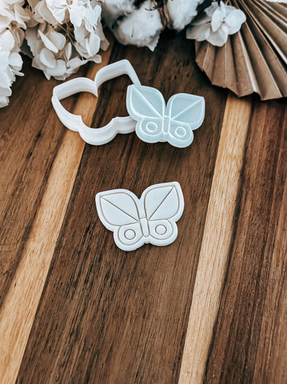 Mini Whimsy Butterfly Stamp & Cutter - Perfect for Fondant & Sugar Cookies