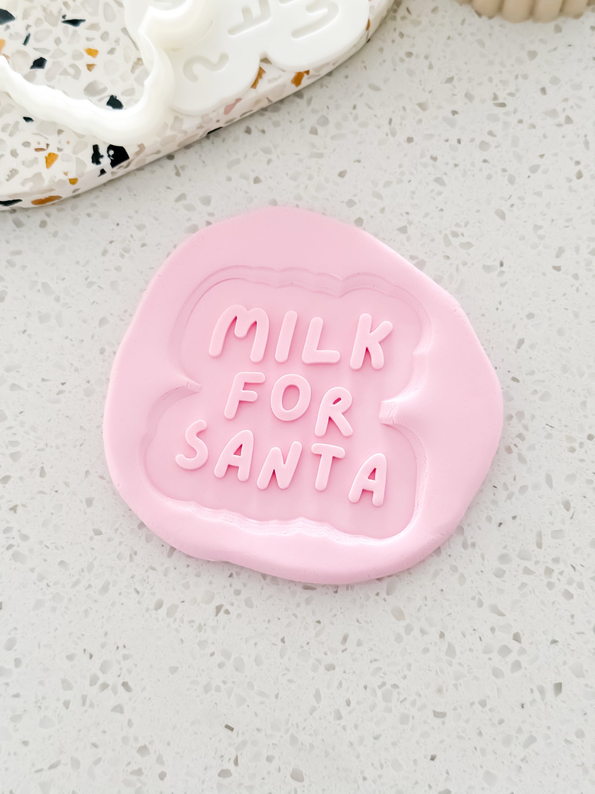 Milk for Santa (Script) Stamp & Cutter - Perfect for Fondant & Sugar Cookies
