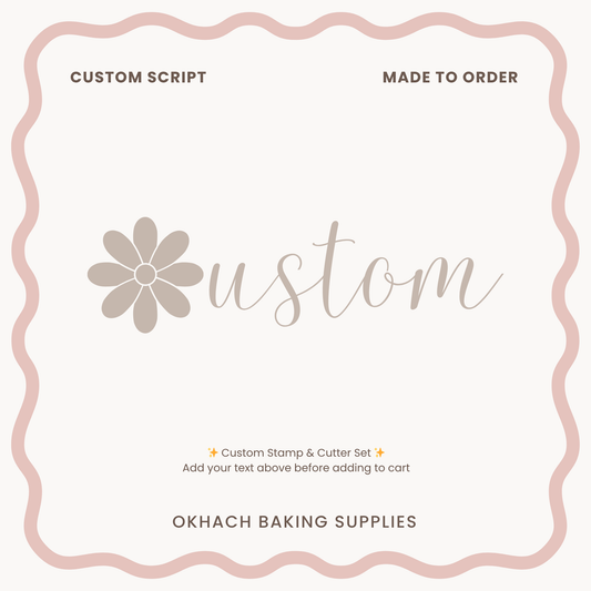 Daisy Custom Text 'UP' - Cookie Stamp and Cutter