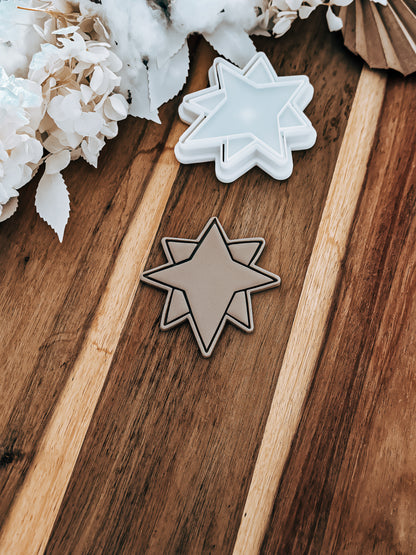 Elegant Star Topper - Cookie Stamp and Cutter - Ideal for Fondant & Sugar Cookies