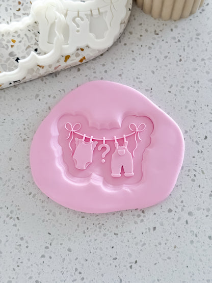 Boy or Girl? Clothesline Stamp & Cutter - Perfect for Fondant & Sugar Cookies