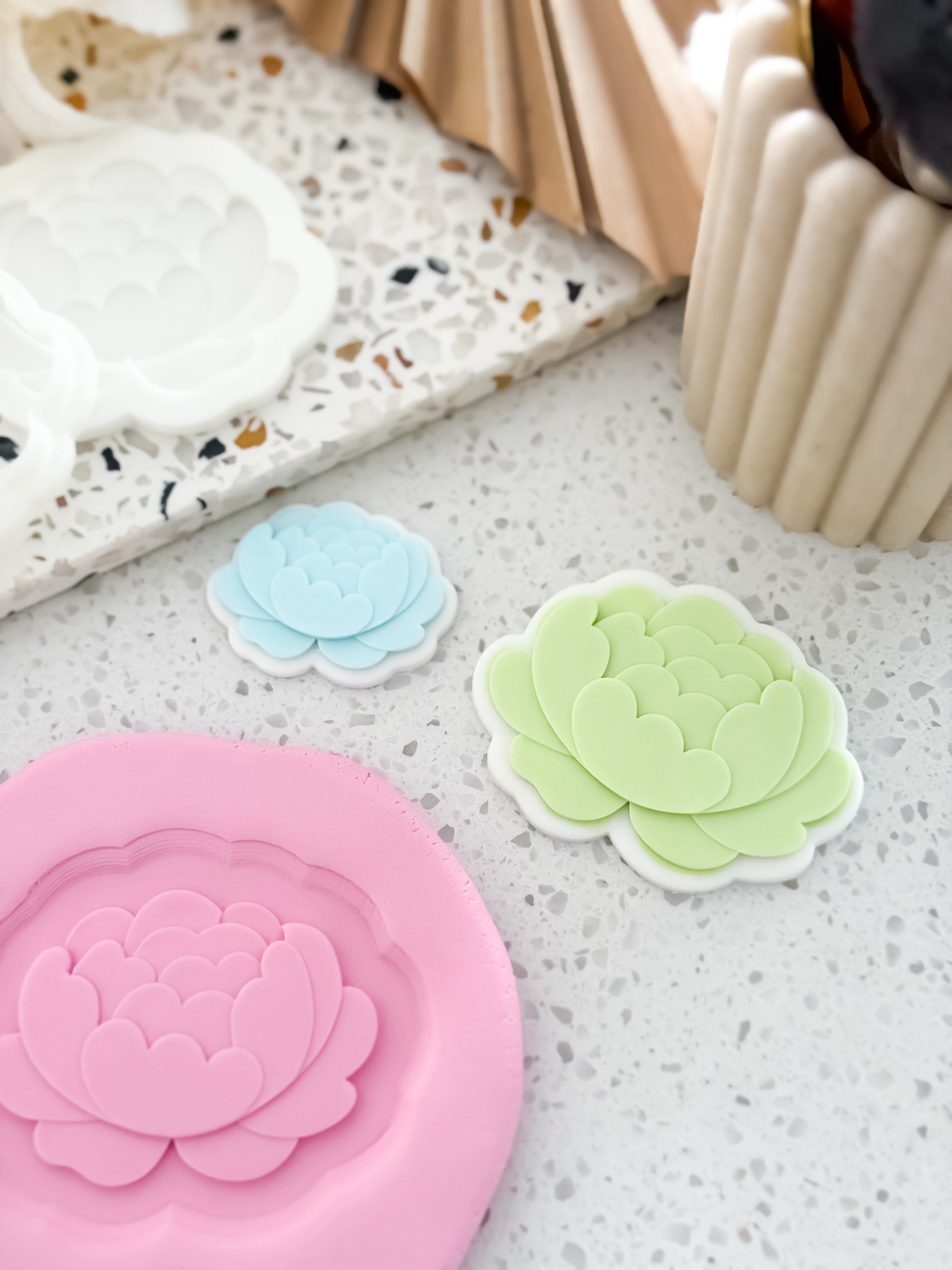Mini Peony Bloom (Petal) Stamp & Cutter - Perfect for Fondant & Sugar Cookies