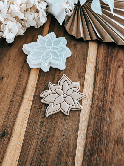 Poinsettias Christmas Flower - Cookie Stamp and Cutter - Ideal for Fondant & Sugar Cookies