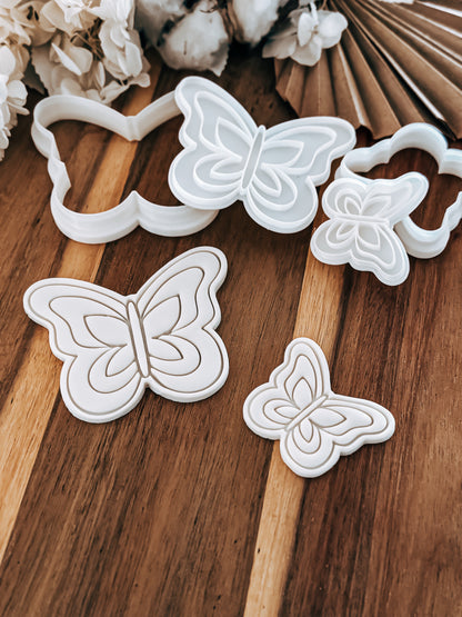 Mini Blossom Butterfly Stamp & Cutter - Perfect for Fondant & Sugar Cookies