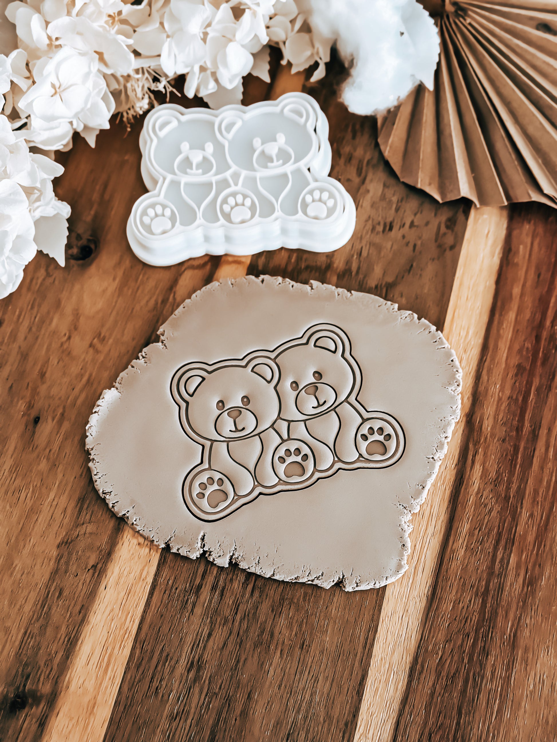 Twin Bears - Cookie Stamp and Cutter - Ideal for Fondant & Sugar Cookies