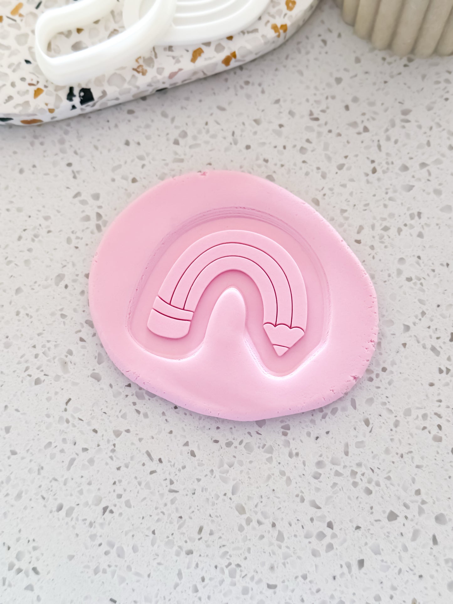 Rainbow Pencil Stamp & Cutter - Perfect for Fondant & Sugar Cookies