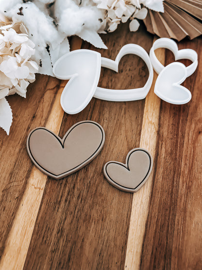 Heart Outline - Cookie Stamp and Cutter - Ideal for Fondant & Sugar Cookies