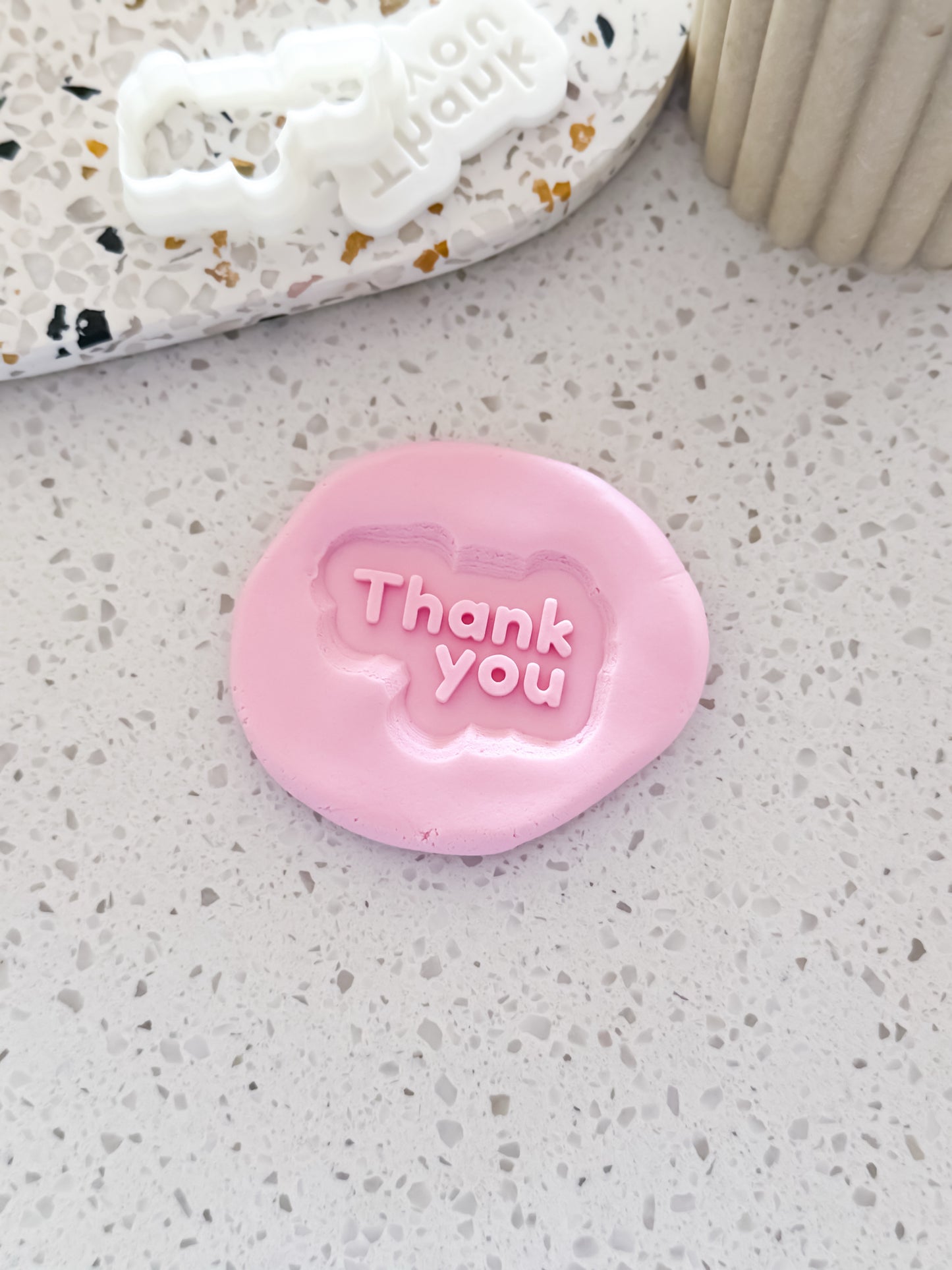 Mini Thank you Stamp & Cutter - Perfect for Fondant & Sugar Cookies