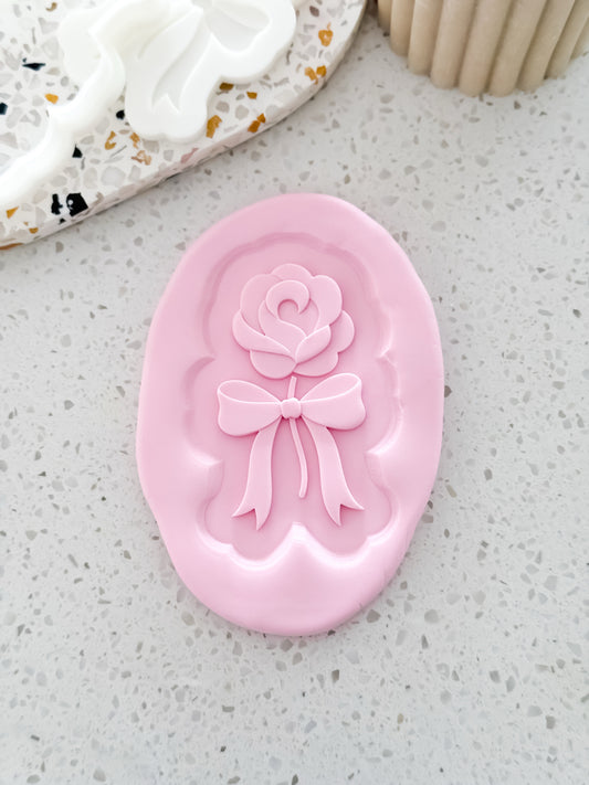 Rose With Bow Stamp & Cutter - Perfect for Fondant & Sugar Cookies
