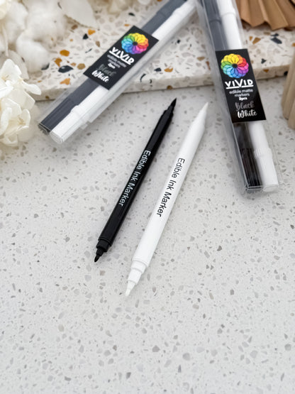 Vivid | Edible Matte Markers - Black & White