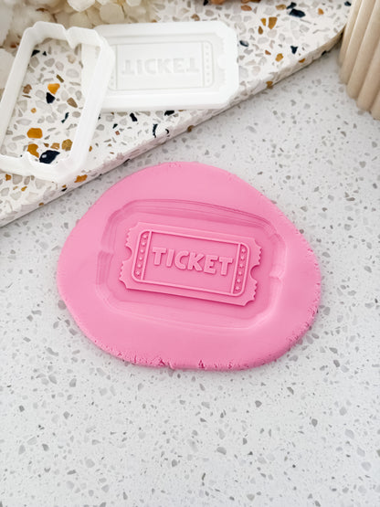 All Aboard Ticket Stamp & Cutter - Perfect for Fondant & Sugar Cookies
