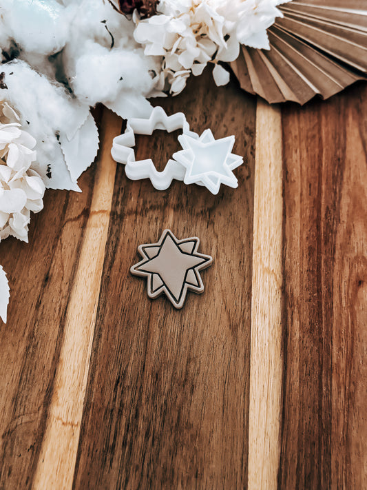 Mini Elegant Star Topper - Cookie Stamp and Cutter - Ideal for Fondant & Sugar Cookies