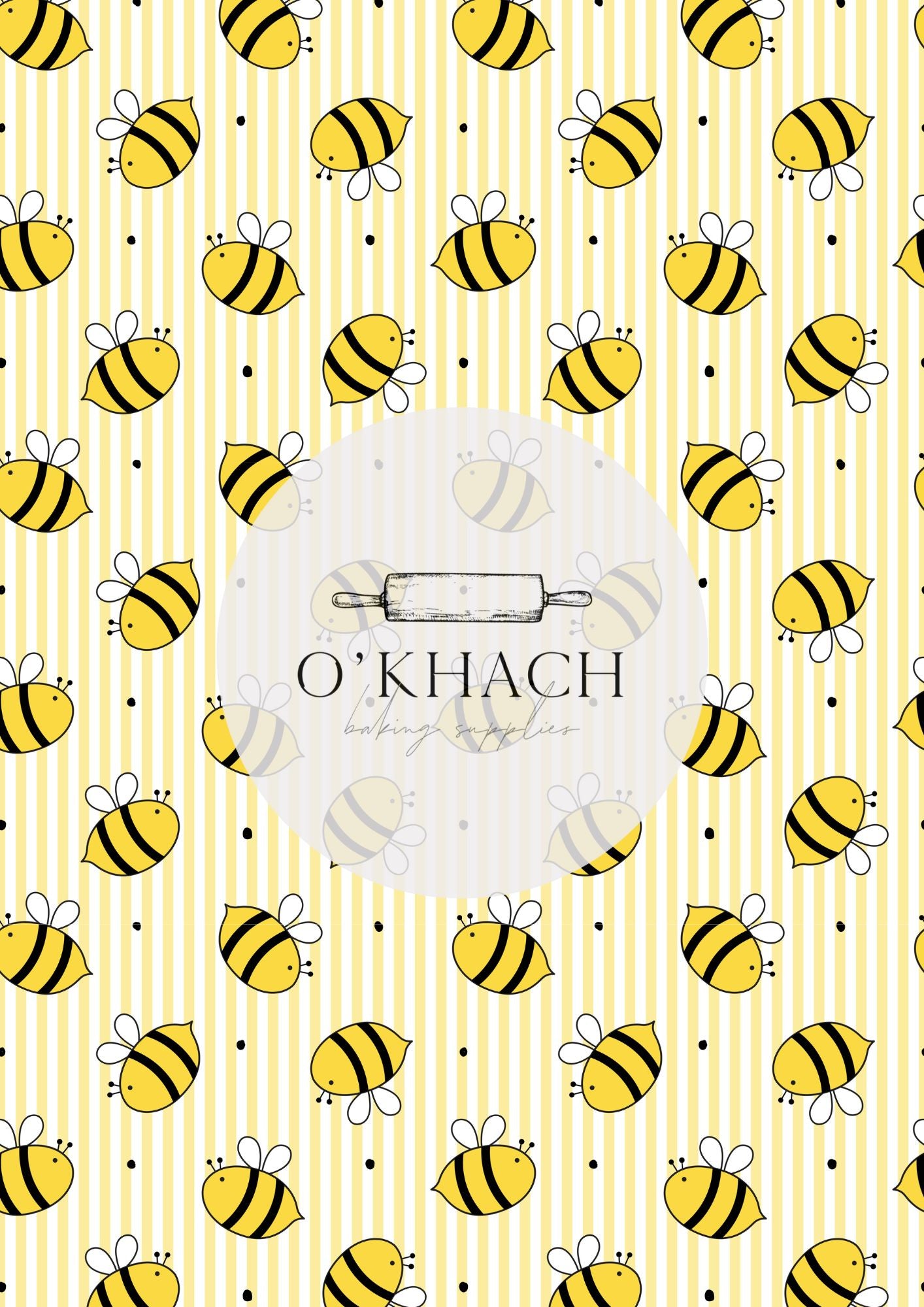 Bees & Honey Pattern No.1 - Digital Edible Image for Cakes & Cookies