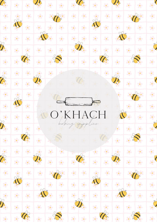 Bees & Honey Pattern No.3 - Digital Edible Image for Cakes & Cookies