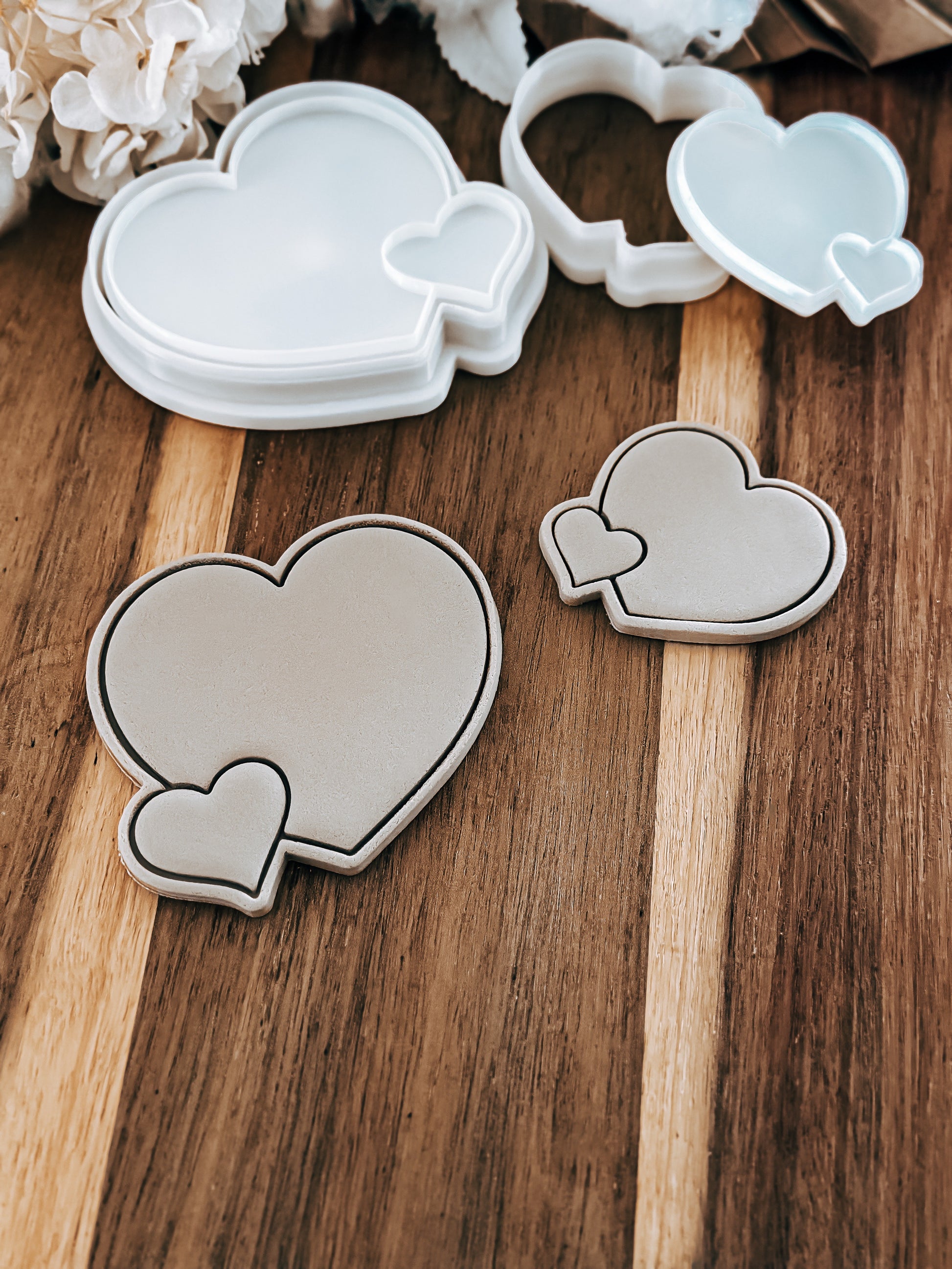 Mini Two Hearts - Cookie Stamp & Cutter - Ideal for Fondant & Sugar Cookies