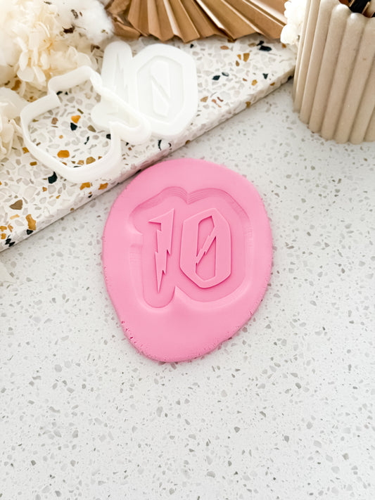 Number Plaque (HP) Stamp & Cutter - Perfect for Fondant & Sugar Cookies