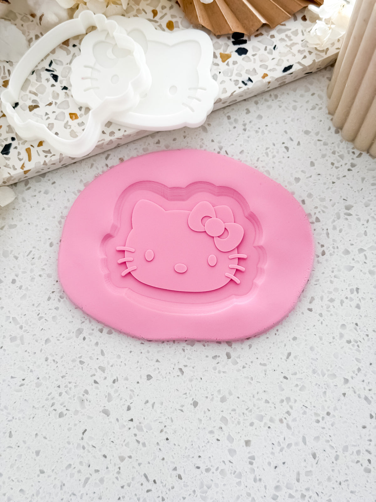Cute Bow Kitty Stamp & Cutter - Perfect for Fondant & Sugar Cookies