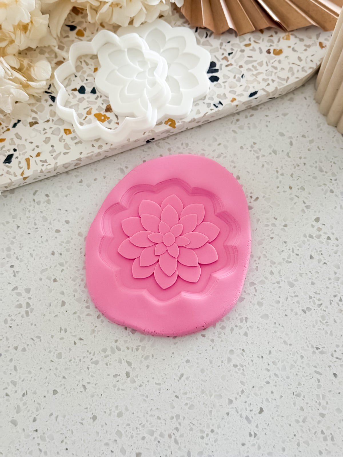 Dahlia Flower (Petal) Stamp & Cutter - Perfect for Fondant & Sugar Cookies