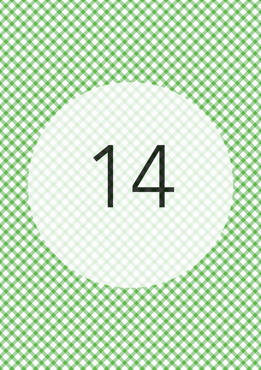 Green diagonal gingham edible image, Gingham Cross No.14, by O'Khach