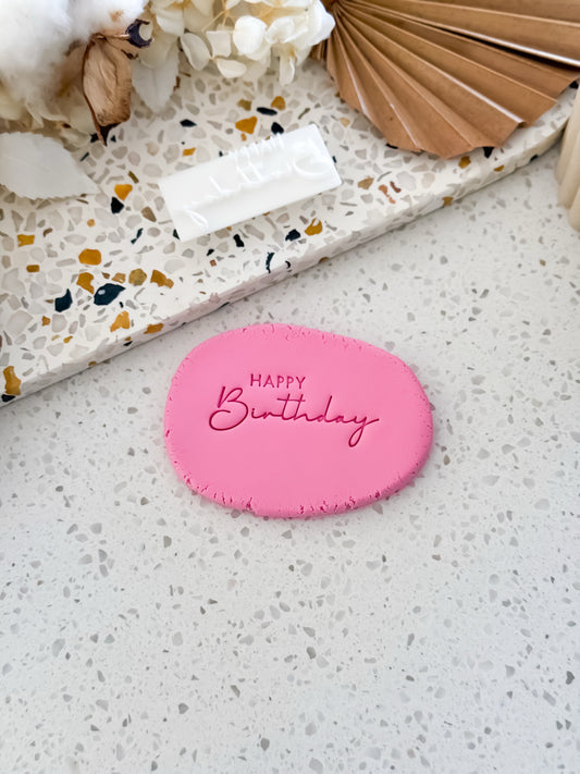 Happy Birthday Cookie Stamp - Perfect for Fondant, Sugar Cookies & Baking