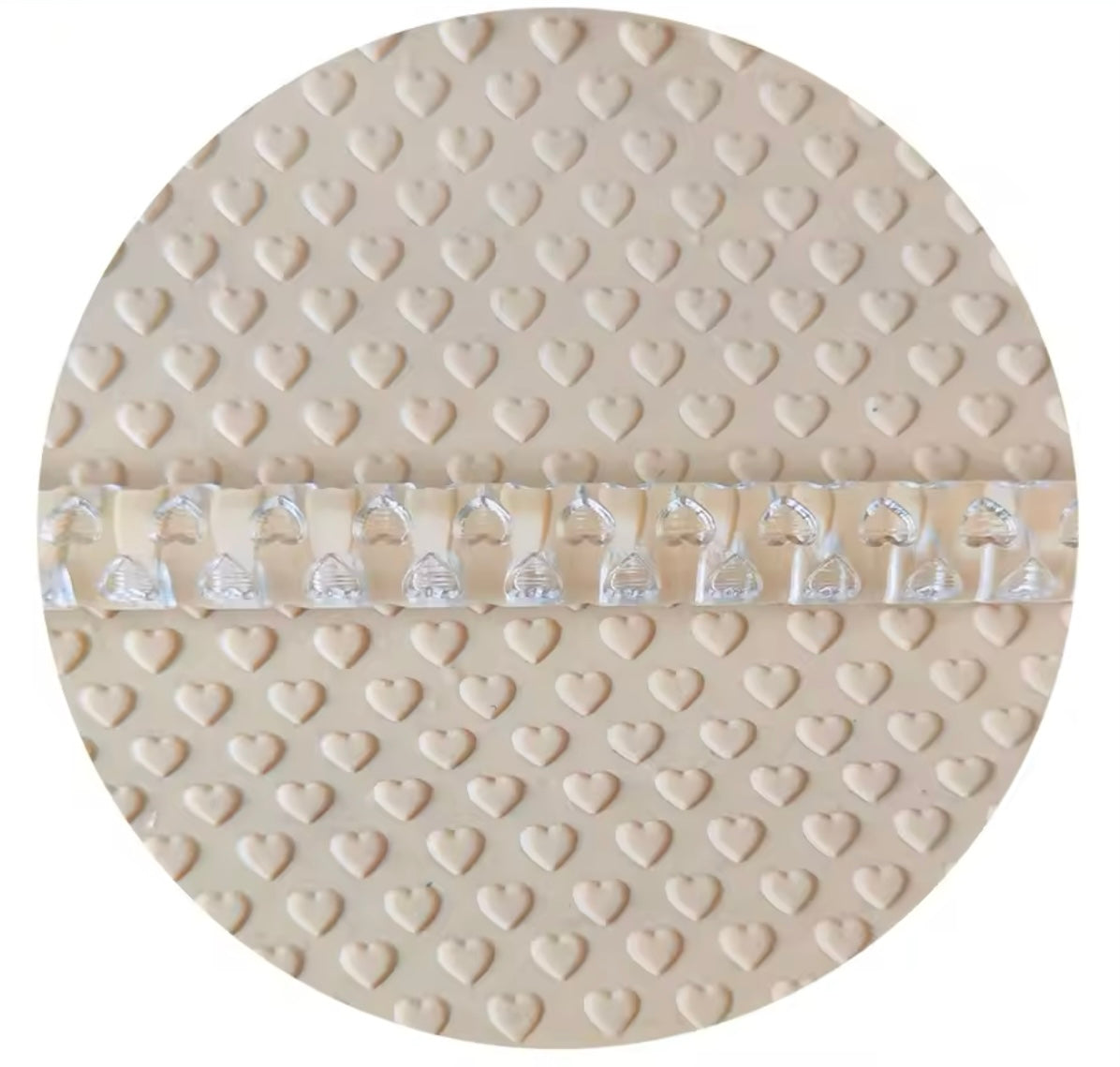 Hearts Pattern - Acrylic Embossing Rolling Pin – Fondant, Cookie & Clay Texture Roller