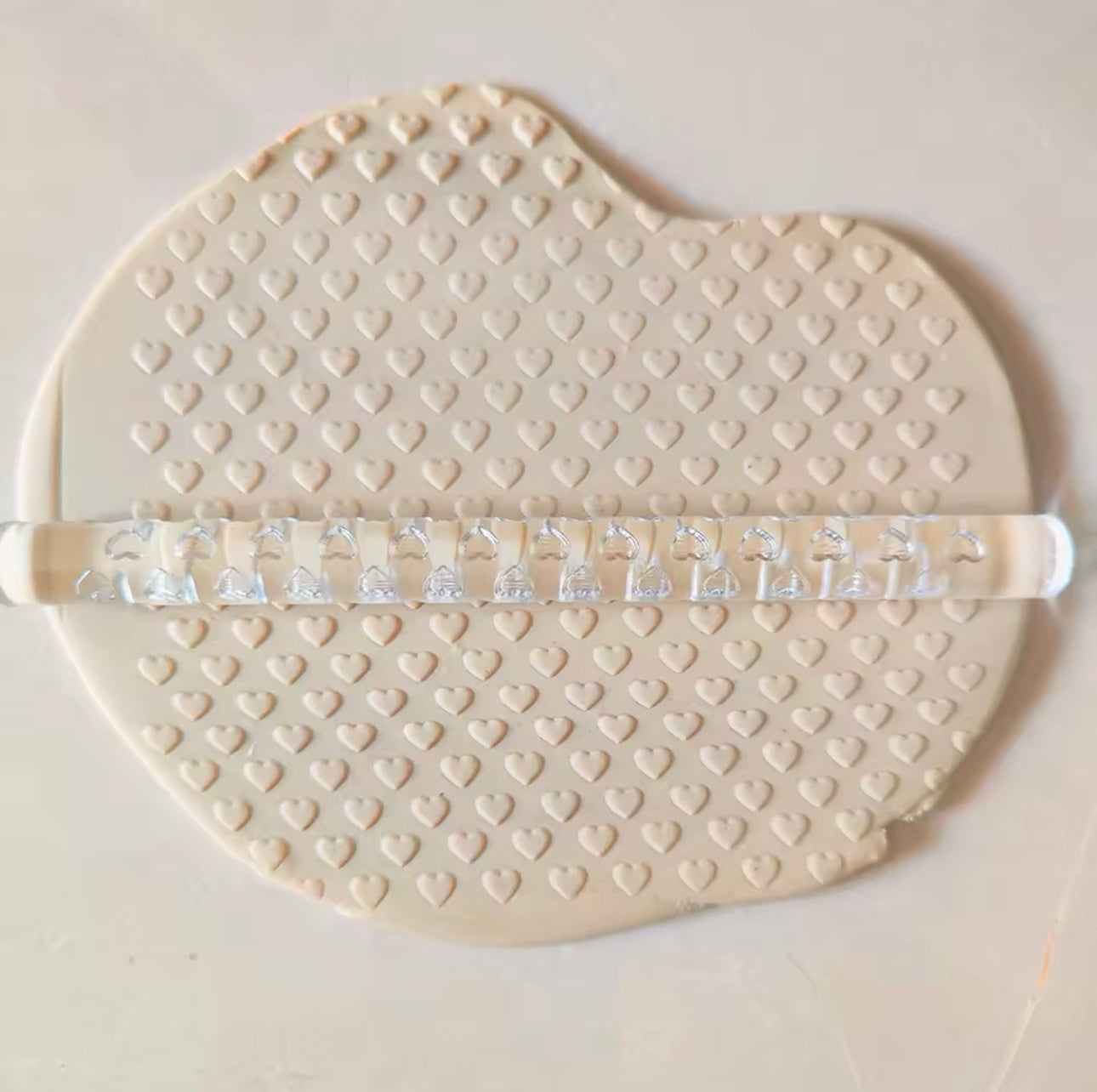Hearts Pattern - Acrylic Embossing Rolling Pin – Fondant, Cookie & Clay Texture Roller