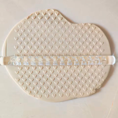 Hearts Pattern - Acrylic Embossing Rolling Pin – Fondant, Cookie & Clay Texture Roller