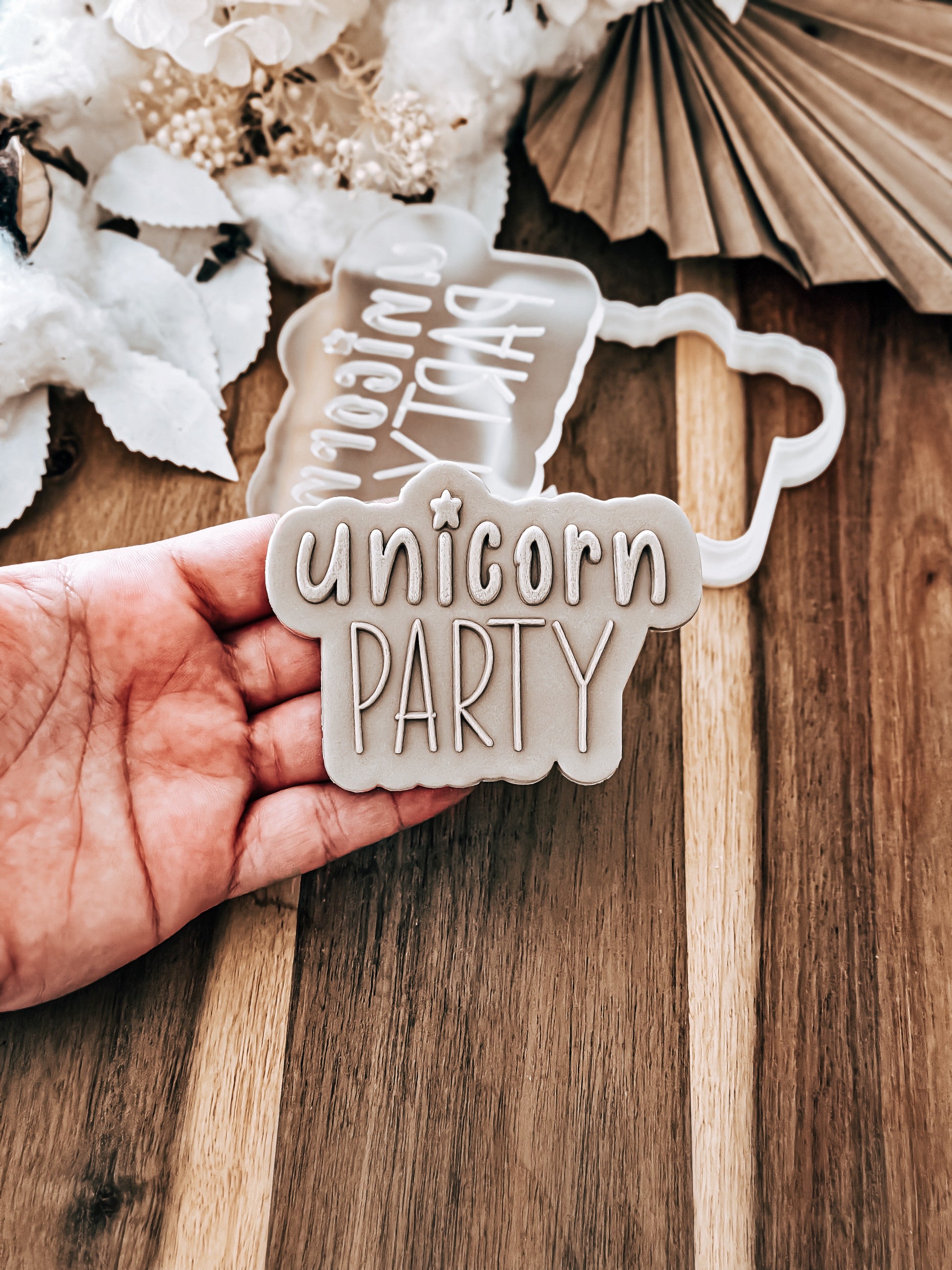 Unicorn Party 'UP' - Cookie Stamp & Cutter - Premium Stamp & Cutter from O'Khach Baking Supplies - Just $28.00! Shop now at O'Khach Baking Supplies