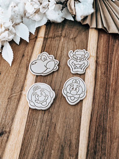 Mini Plumber Hero Head Stamp and Cutter - Perfect for Fondant & Sugar Cookies