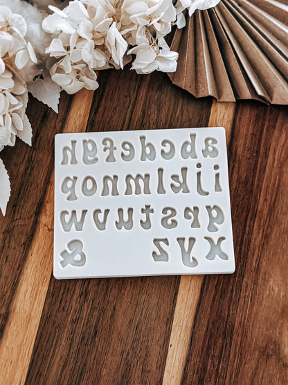 Alphabet & Stamp Numbers Set (Retro) - Silicone Mould - Perfect for Fondant, Chocolate, & Cake Decorating