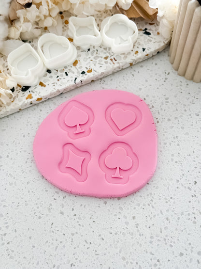 Mini Card Symbols (Layered) Stamp & Cutter - Perfect for Fondant & Sugar Cookies