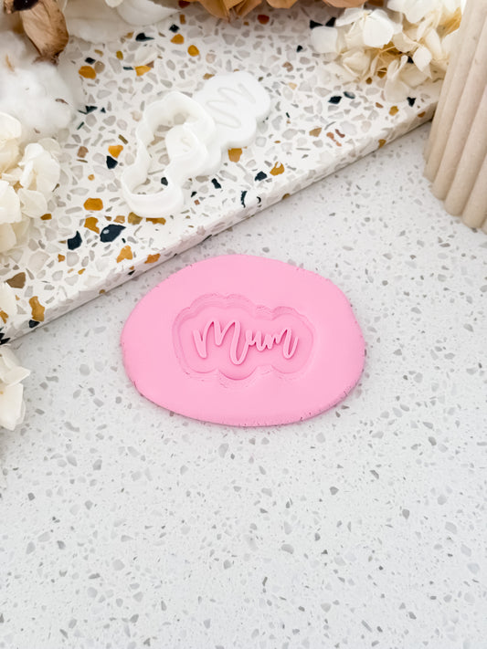 Mini Elegant MUM Stamp & Cutter - Perfect for Fondant & Sugar Cookies