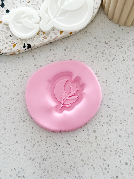 Mini Floral Crescent Stamp & Cutter - Perfect for Fondant & Sugar Cookies