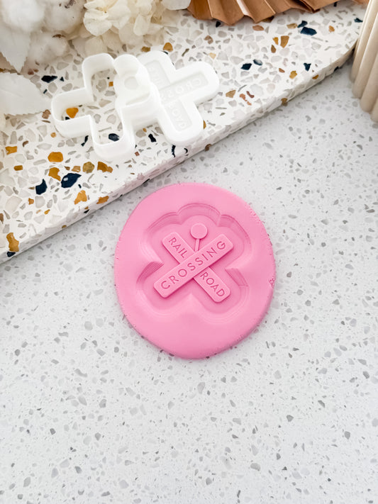 Mini Rail Road Crossing Stamp & Cutter - Perfect for Fondant & Sugar Cookies