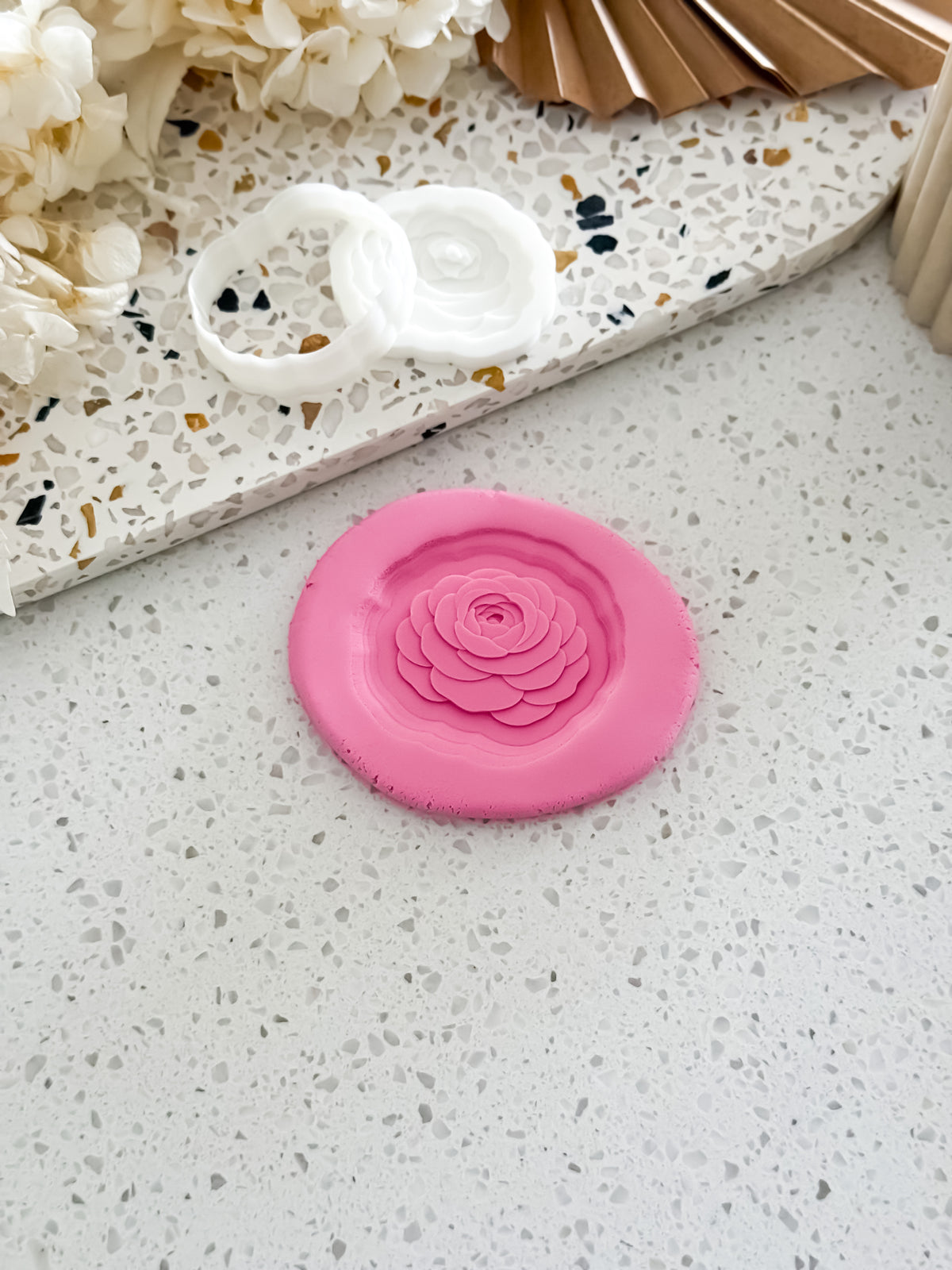 Mini Ranunculus Flower (Petal) Stamp & Cutter - Perfect for Fondant & Sugar Cookies