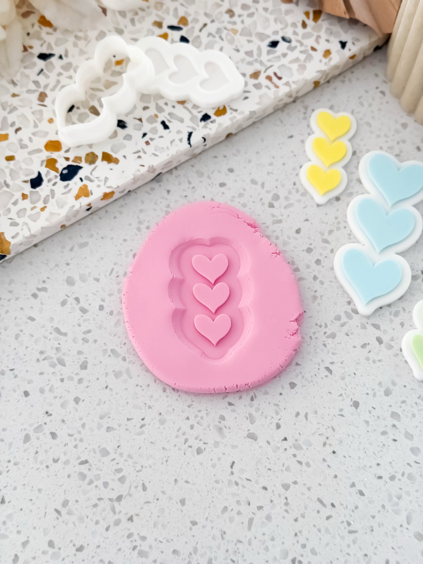 Mini Stacked Hearts Stamp & Cutter - Perfect for Fondant & Sugar Cookies