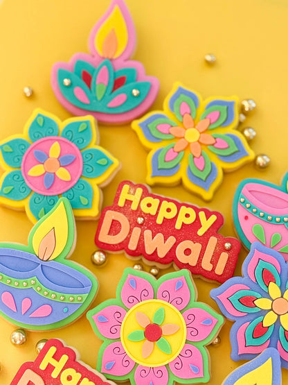 Lotus Bloom Diya - Cookie Stamp and Cutter