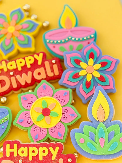 Lotus Bloom Diya - Cookie Stamp and Cutter